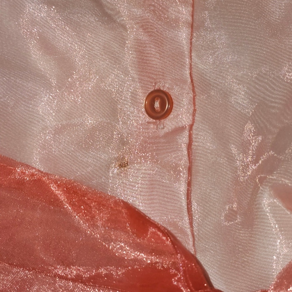 Party Dress Baby Girl 12M Coral Pink Peach Organza Layered Floral Applique - Picture 7 of 7